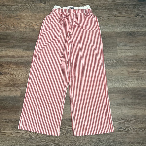 SHEIN Pants - Striped Red and White Linen Pants California Original Design Small